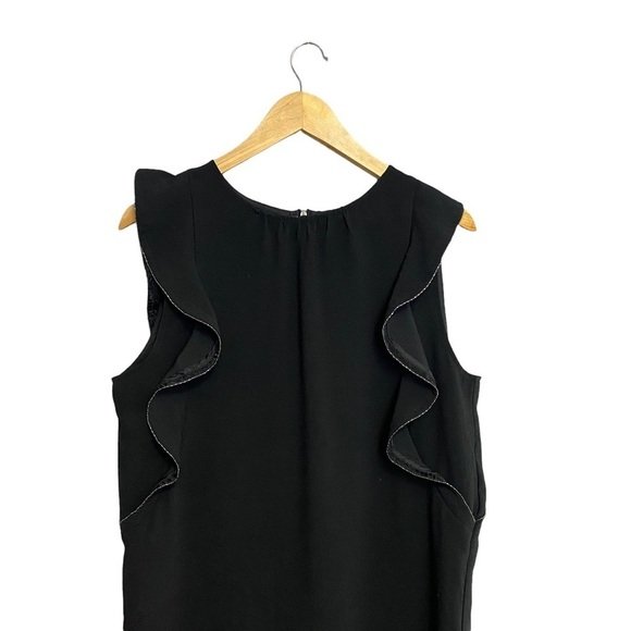 BLACK SWAN | Woman’s Black Ruffled Sleeveless Dress​​ - Picture 2 of 7